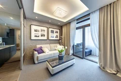 Design of a two-room apartment with a balcony photo