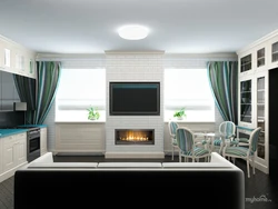 TV By The Window Living Room Design