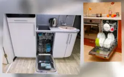 Kitchen design with built-in dishwasher