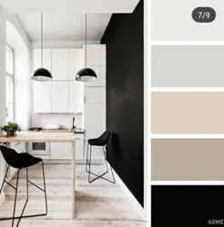 What colors goes with black in the kitchen interior