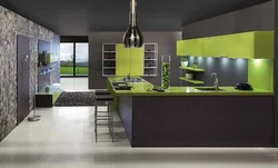What colors goes with black in the kitchen interior
