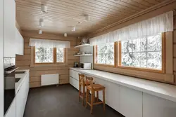 Кухня на даче из вагонки фото