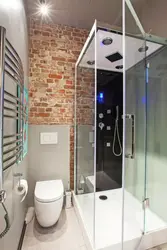 Photo of shower in apartment bathroom