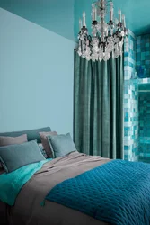 Turquoise gray curtains for the bedroom photo