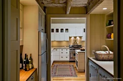Kitchen interior with door to room
