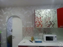 How to glue wallpaper in the kitchen design