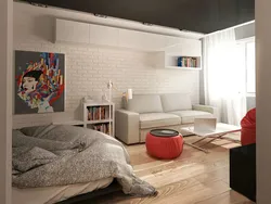 Design of a sleeping place in a one-room apartment photo