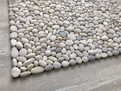 Pebbles in the bathroom interior