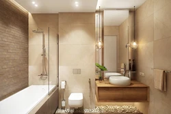 Sand colored bathroom design