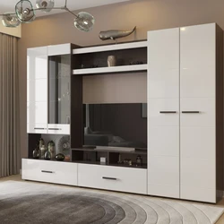 Slide in the living room in a modern style with a wardrobe photo