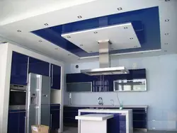 Photo of suspended ceilings with plasterboard in the kitchen