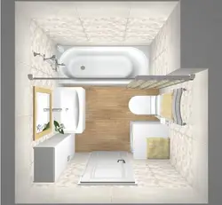 Ванная з туалетам сумешчаныя дызайн з памерамі