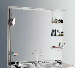 Дызайн люстэрка і паліцы для ванны