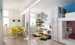 Kitchen And Children'S Room In One Room Photo