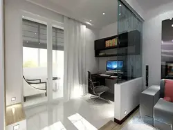 Дизайн комнаты в однокомнатной квартире с балконом фото