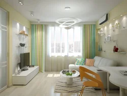 Room Design In A One-Room Apartment With A Balcony Photo