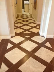 Porcelain stoneware floors in the kitchen and hallway photo