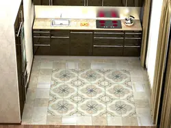 Porcelain Stoneware Floors In The Kitchen And Hallway Photo