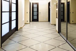 Porcelain stoneware floors in the kitchen and hallway photo