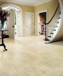 Porcelain stoneware floors in the kitchen and hallway photo