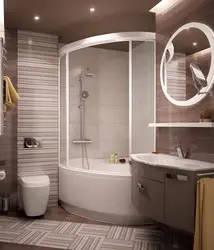 Bath design with corner bathtub and shower
