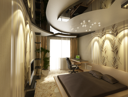 Suspended Ceiling In The Bedroom Design Photo 12