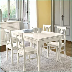 White Tables And Chairs For The Kitchen Photo