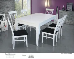 White tables and chairs for the kitchen photo