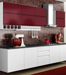 Red Kitchen With Brown Photo
