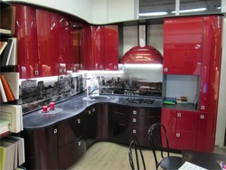 Кухня Красная С Коричневым Фото