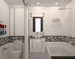 Дызайн ваннай з перагародкай туалет