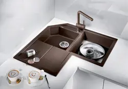 Photo Of Kitchen Sinks Made Of Artificial Stone In The Interior Photo