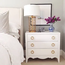 Bedroom with one bedside table photo