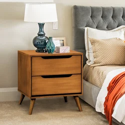 Bedroom with one bedside table photo