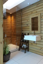 Imitation timber photo bathroom