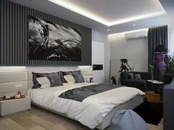 Спальная комната в современном стиле для семейной пары фото