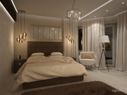 Bedroom in a modern style for a married couple photo