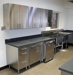 Мебель для кухни из металла фото
