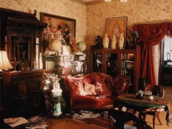 Interior of an antique living room photo