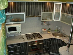 Kitchen design with microwave in Khrushchev