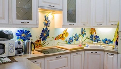 Photo Of A Kitchen With Colored Glass