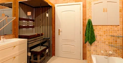 Sauna in a small bathroom photo