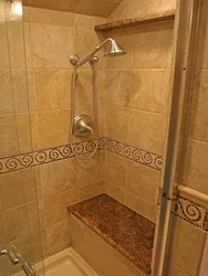 Shower Tray Made Of Tiles In The Bathroom Photo
