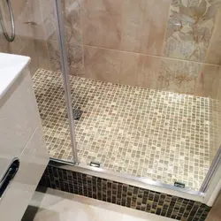 Shower Tray Made Of Tiles In The Bathroom Photo