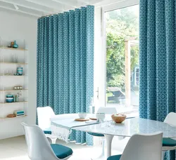 Blue Curtains For Kitchen Design