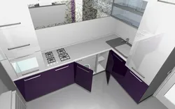 Kitchen design straight with angle