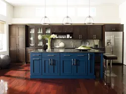 Blue-brown kitchen design