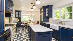 Blue-brown kitchen design