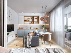 Дизайн квартиры 32 кв м с кухней