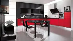 What colors goes with black in the kitchen interior